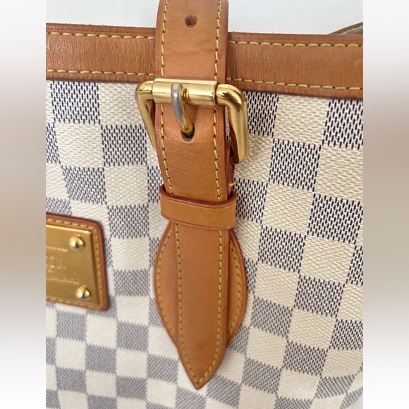 Louis Vuitton | Hampstead MM Tote Bag Damier Azur Beige Shoulder Handbag - Picture 8 of 12